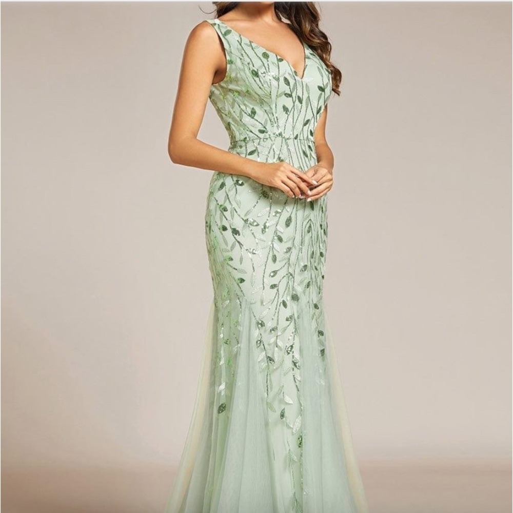 Ever Pretty ever ORIEL Double V-Neck Fishtail Sequin Evening Dress, 10
